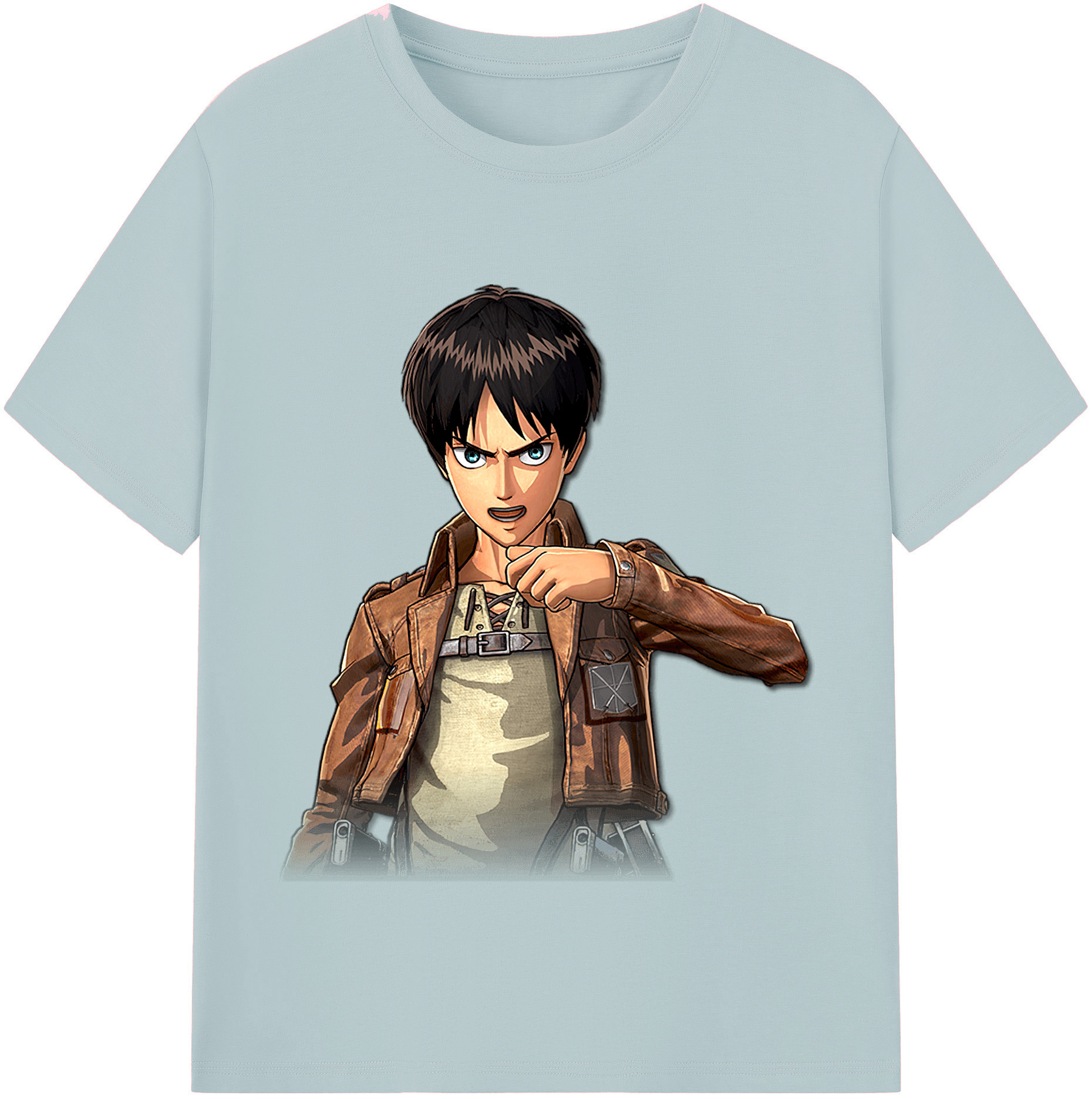 （画像用） 進撃の巨人 エレン･イェーガー Attack on Titan Eren Jäger 綿100％半袖Tシャツ（フロントプリント）